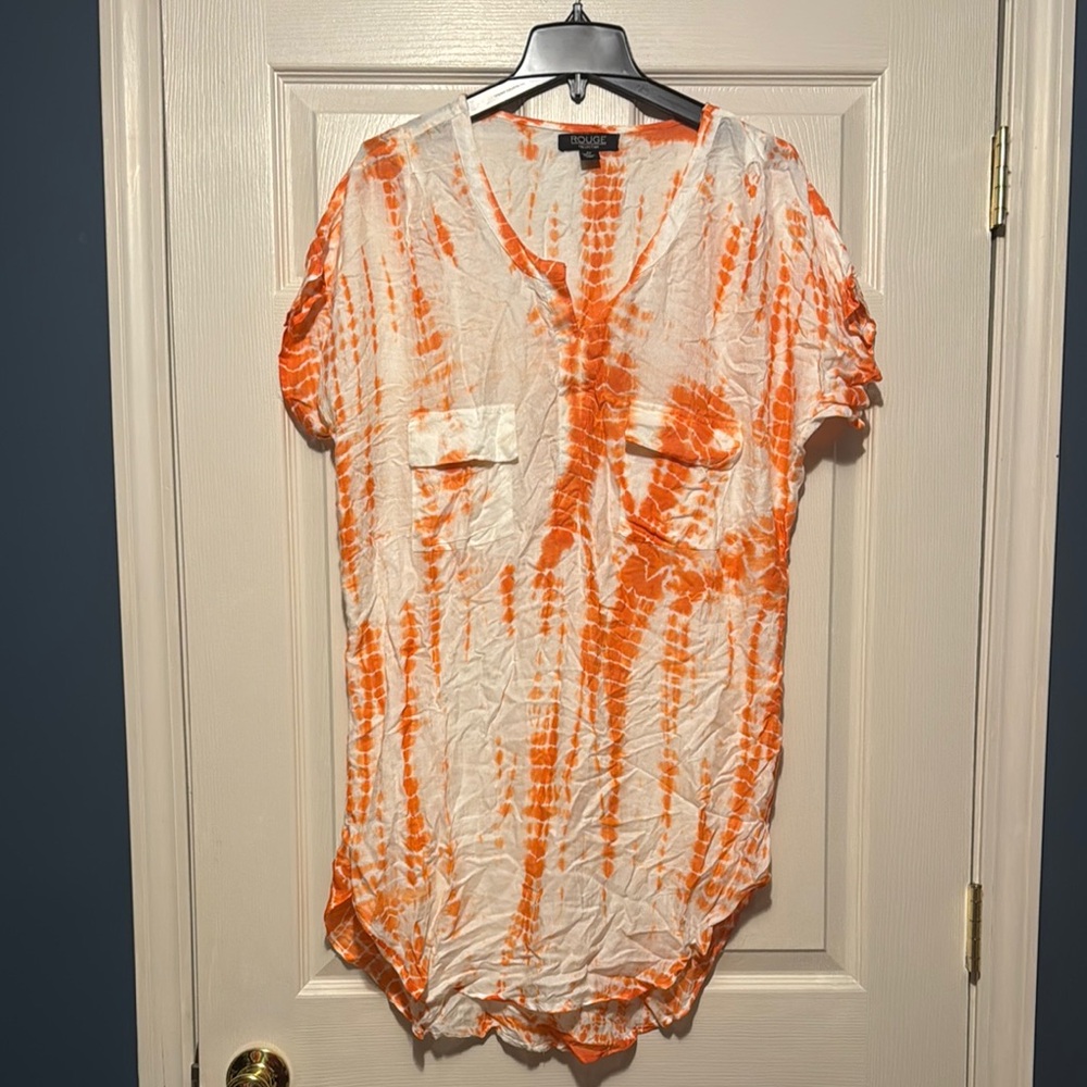 Orange Tie-Dye Women's Dress
